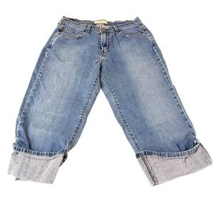 Levis 515 Women's Size 10 Capri Jeans Blue Cuffed Denim Light Wash (616)